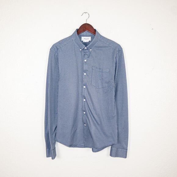 Ministry of Supply Men's Slim fit Button Down Shirt blue check Size Large - Picture 1 of 7
